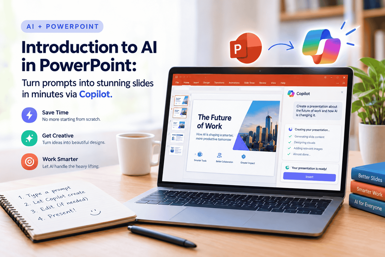 Introduction to AI in PowerPoint: Turn prompts into stunning slides in minutes via Copilot