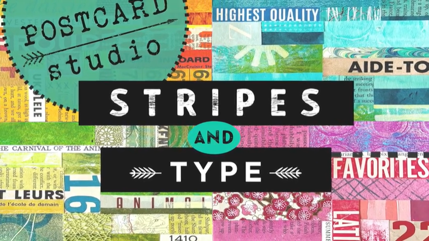 Postcard Studio: Monochromatic Stripes and Type