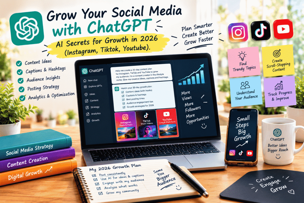 Grow Your Social Media with ChatGPT: AI Secrets for Growth in 2026 (Instagram, Tiktok, Youtube)